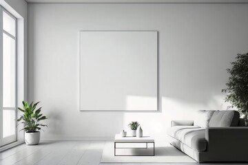Fototapeta na wymiar modern living room interior made with generative ai