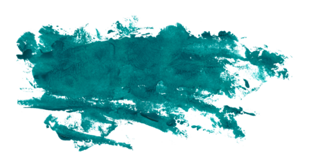 Shiny green brush watercolor painting isolated on transparent background. watercolor png