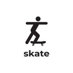 simple black skate icon design template