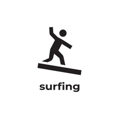 simple black surfing icon design template