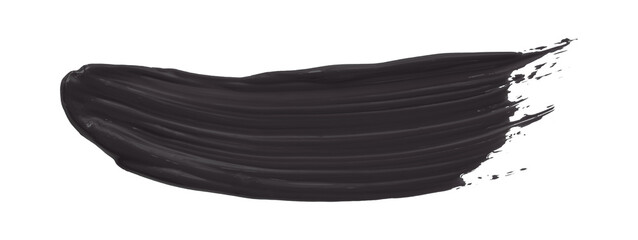 Shiny black gray brush watercolor painting isolated on transparent background. watercolor png