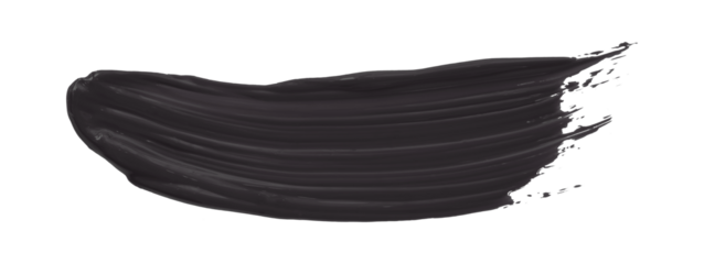 Shiny black gray brush watercolor painting isolated on transparent background. watercolor png