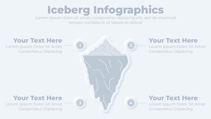  Neumorphic ice berg and mountain infographic presentation template