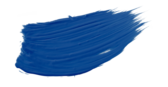 Shiny blue brush watercolor painting isolated on transparent background. watercolor png