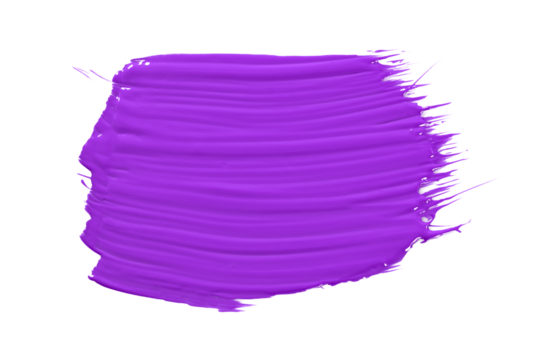 Shiny purple brush watercolor painting isolated on transparent background. watercolor png