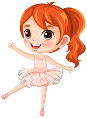 Cute ballet dancer cartoon character