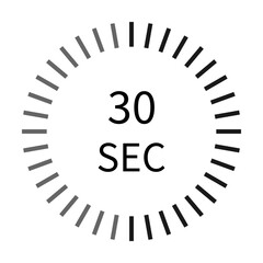 30 second digital timer stopwatch icon vector for graphic design, logo, website, social media, mobile app, UI illustration - obrazy, fototapety, plakaty