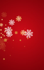 White Snow Vector Red Background. Winter