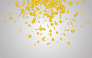 Business Gold Cash Vector Gray Background. Shiny