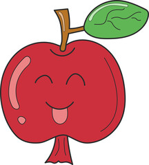 Cute apple balloon isolated on transparent background.