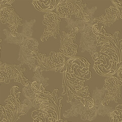 Tradition floral seamless pattern, damask vintage ornament. Royal victorian flourish wallpaper, luxury textile. Damascus style pattern for wallpapers, textile, packaging, design of luxury products