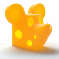 Mouse shaped cheese digital illustration