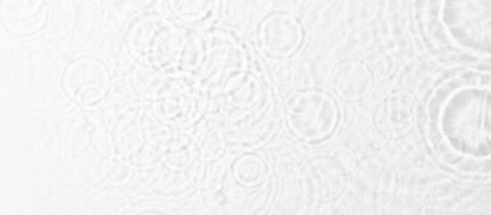 Water with circles on white background, top view. Banner design
