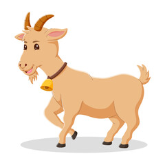 A goat cartoon character. eid al adha mubarak icon. Vector illustration 