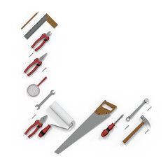 3D Render Hand Tools Set