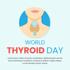 Vector Illustration for World Thyroid Day suitable for poster, banner, medical designs, backgrounds, symbol, icon and print templates