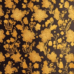 Floral background in gold