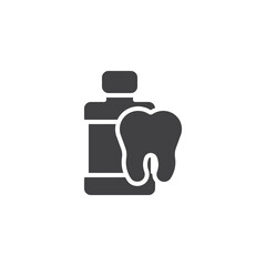 Mouthwash bottle vector icon