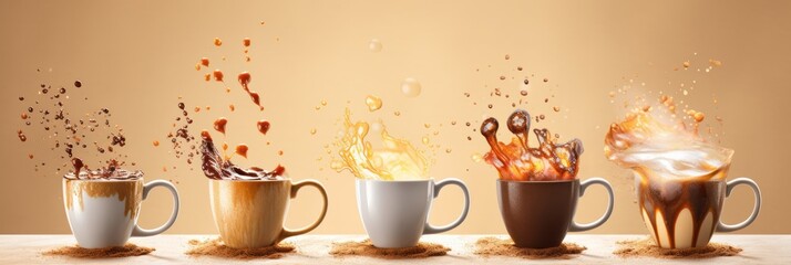 Obraz premium cup of coffee with splash, generative ai