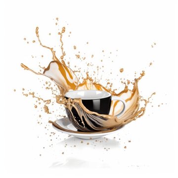 cup of coffee with splash, generative ai
