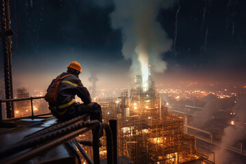 engineer worker at heightsarchitecture construction