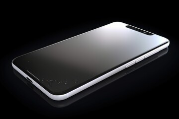 phone isolated, smartphone with screen off isolated on black background