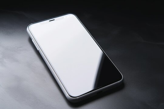 phone isolated on black, smartphone with screen off isolated on black background