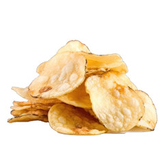 Potato chips isolated on transparent background