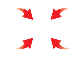 赤グラデーションの内側に入り込む矢印