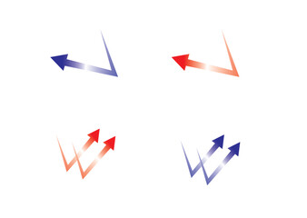 グラデーションの反射する矢印セット