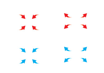 内側と外側に向かう矢印のセット