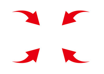 Fototapeta premium 赤色の内側に入り込む矢印