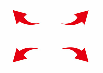 赤の外側に向かう矢印