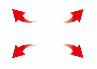 赤グラデーションの外側に向かう矢印