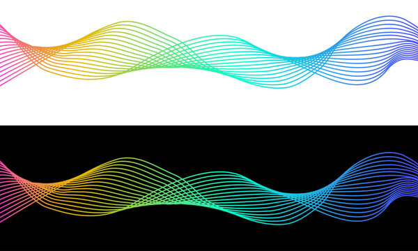 abstract wave background sound wave technology rainbow  transparent and black vector background