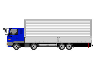 大型の配送トラックを運転する
