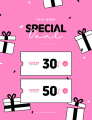 discount coupon for shopping mall collection illustration