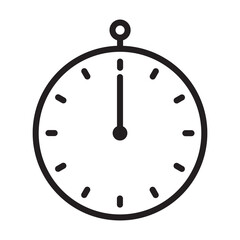 clock face icon black and white transparent background