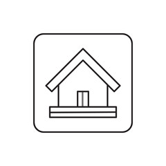 home or house button icon outline on transparent background