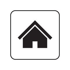 Fototapeta na wymiar home or house button icon outline on transparent background