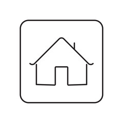Fototapeta na wymiar home or house button icon outline on transparent background