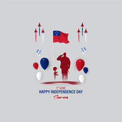 Vector illustration for Samoa Independence Day 1 June