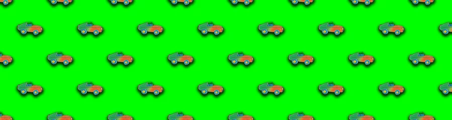 Glasbilder Autorennen pattern with the image of a painted car. A template for superimposing something on top of something. Horizontal image. Banner for insertion into site.