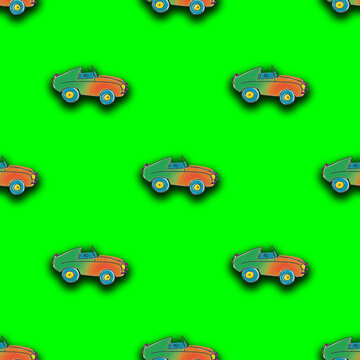 Seamless pattern with the image of a painted car. A template for superimposing something on top of something. Square image.