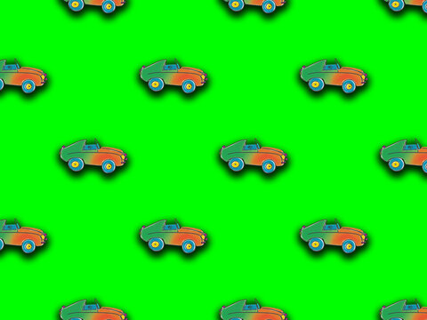 pattern with the image of a painted car. A template for superimposing something on top of something. Horizontal image.