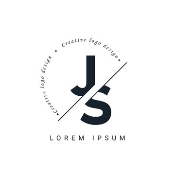 JS Letter Logo Design with a Creative Cut. Creative logo design