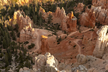 Trail through the hoodoos of Bryce Canyon National Park