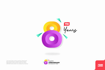 Number 8 logo icon design, 8th birthday logo number, anniversary 8