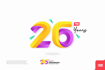Number 26 logo icon design, 26th birthday logo number, anniversary 26