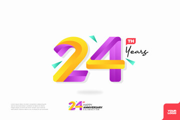 Number 24 logo icon design, 24th birthday logo number, anniversary 24
